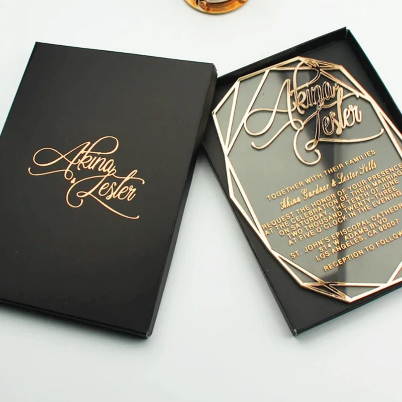 Luxury Paper Box Invitations Wedding Invitation Card High Quality Acrylic Custom Logo Wedding Invitations