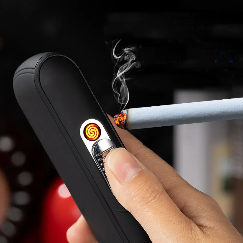 Portable 2 in 1 multifunctional USB Cigarette lighter 10 pack cigarette case with rechargeable electronic lighter
