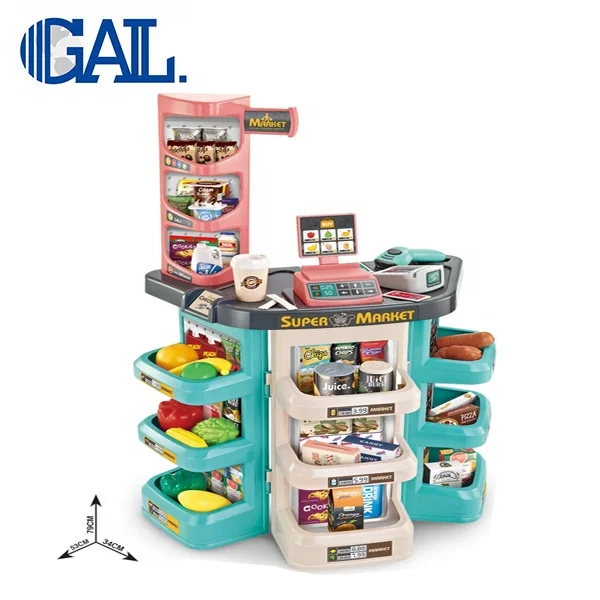 New Design indoor house children toy playhouse furniture kitchen supermarket toys GL569317/668-76