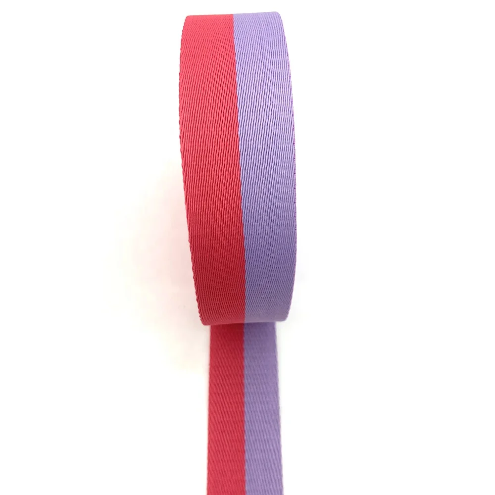 Guangdong suppliers offer 3.8cm mix two colors polyester striped webbing