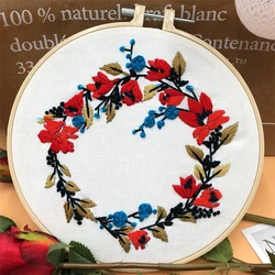 Drop Shipping Plant Flowers Factory Outlet Cross Stitch Embroidery Fabric