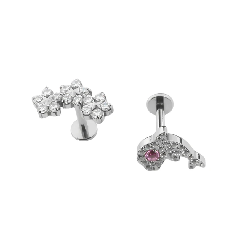 Customized F136 Titanium Product Ideas Piercing Jewelry Titanium Dioxide Pointy Jewelry Fish Type Lip Nails