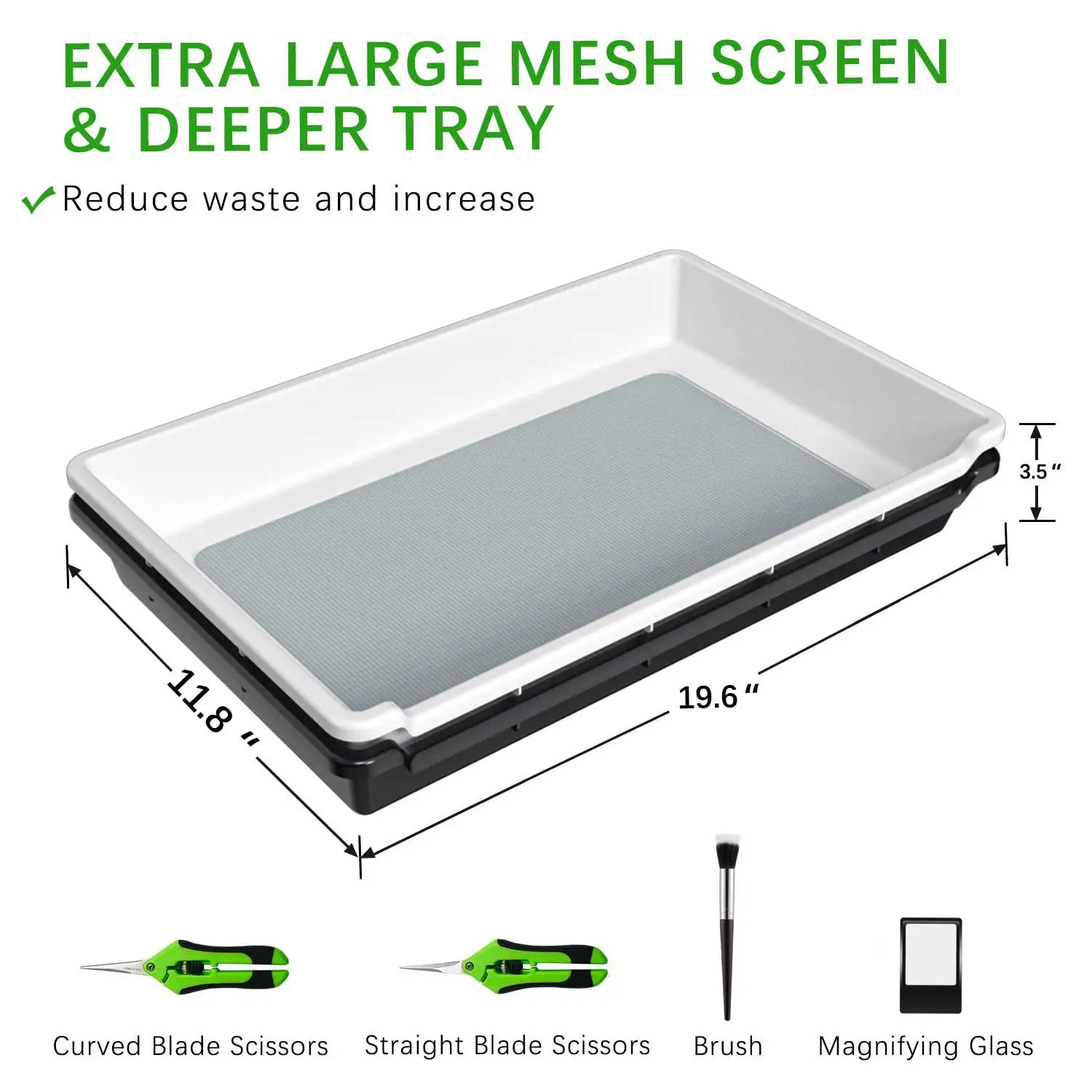 Russia Thailand  Hot Sale Plastic Collecting Bud Trimming Tray With Scissors Trim Bin Trays For Herbs