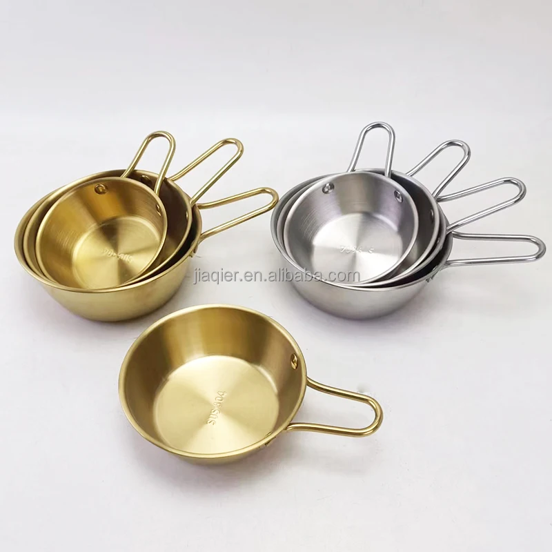 Stainless steel Korean rice wine bowl with handle Korean snack bowl rice wine bowl