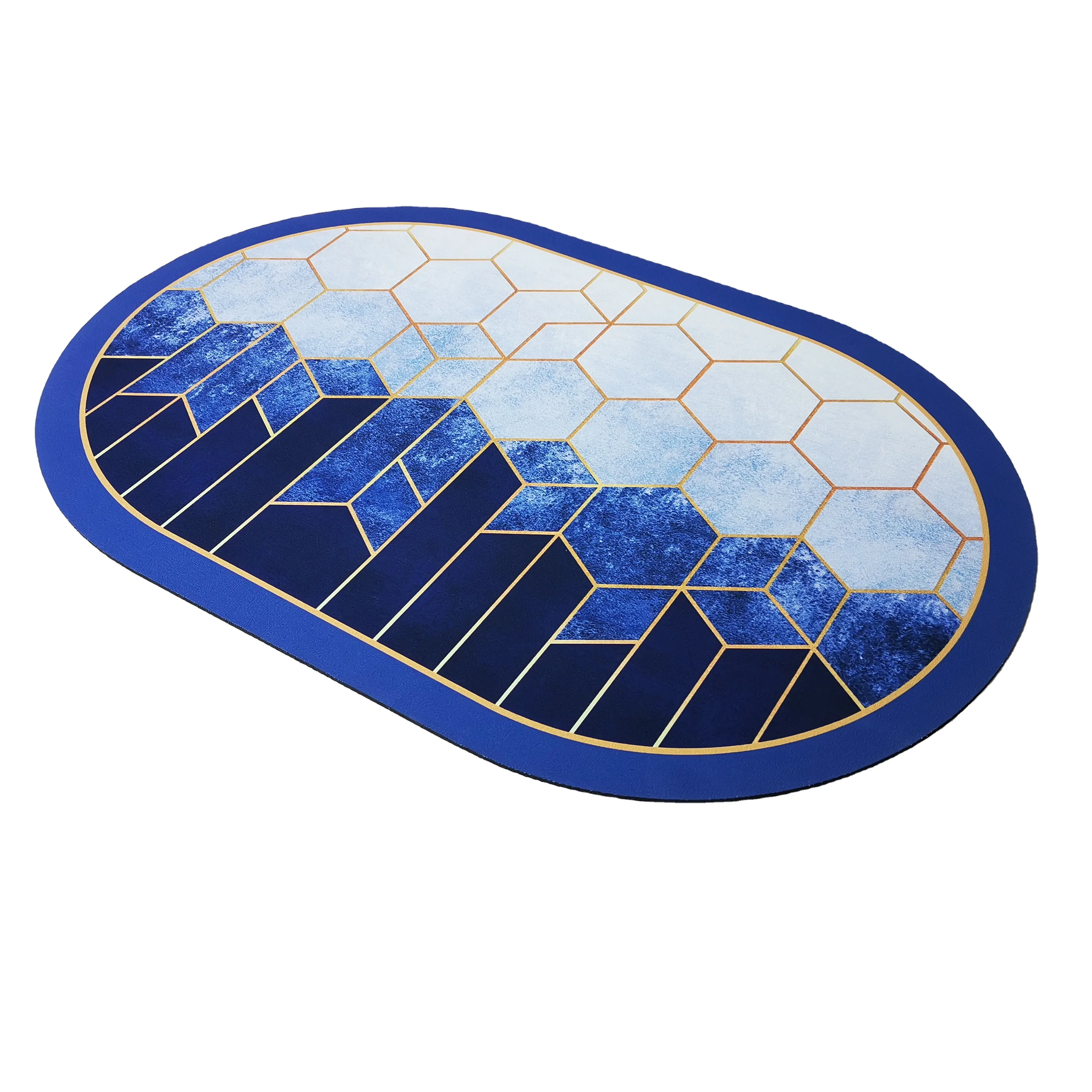 Bathroom oval napa skin non slip quick dry super absorbent floor bath mat kitchen rug carpet