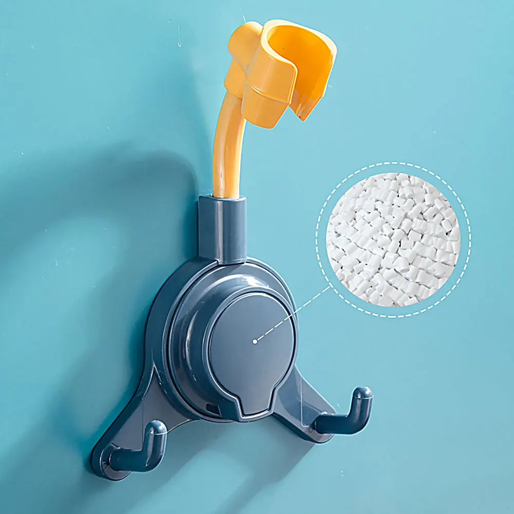 Rotatable Shower Hook Holder 360 Degree Wall Mount Multifunctional Punch-Free Shower Head Holder Rotatable Bracket