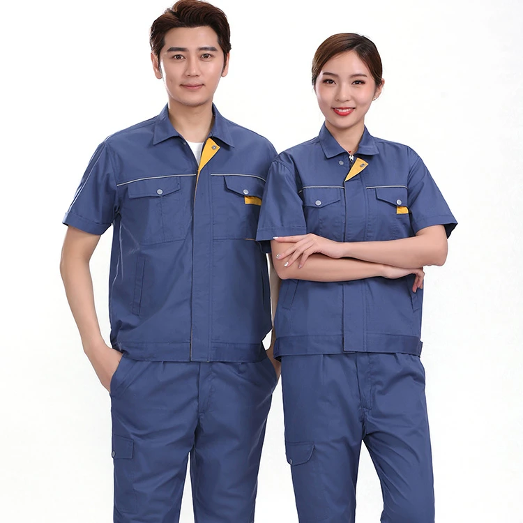 
100% cotton cargo pants workwear construction short sleeve workwear workshop and cleaner workwear 