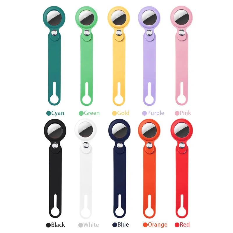 2021 scratch-proof keyring protective cover silicon case for apple airtag locator silicone case loop protective sleeve For airta