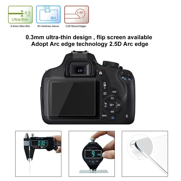 Заводские аксессуары для камеры PULUZ 2.5D 9H Закаленное стекло пленка Canon