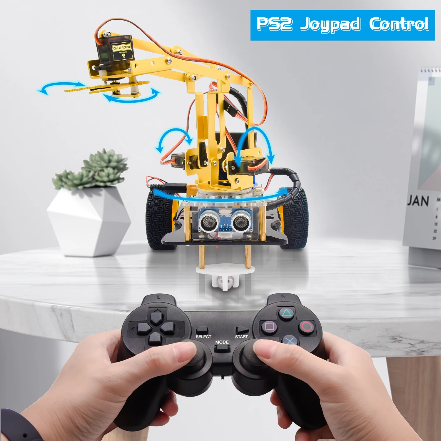 Keyestudio 4DOF Mechanical Arm Robot Car Learning Starter Kit for Arduino Robot