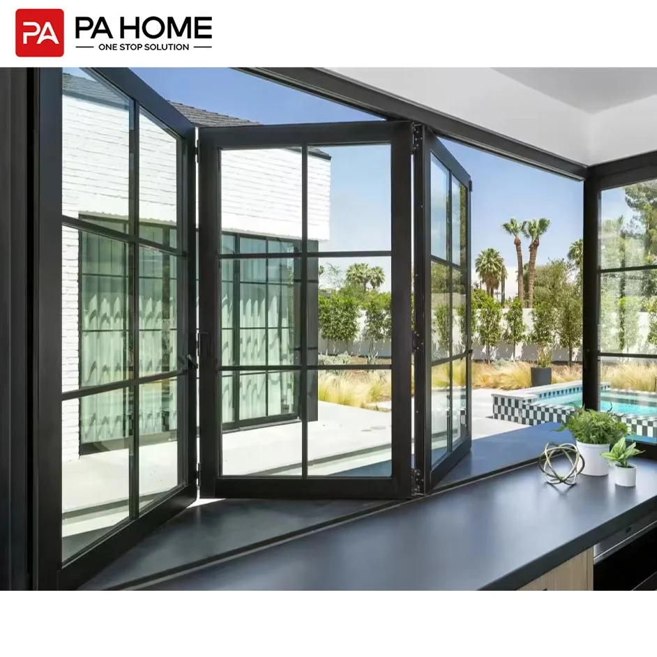 PA market aluminum windows and doors manufacturer smart glass accordion folding windows