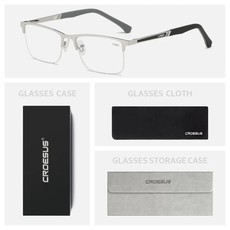 Classic Metal Rectangle Frame Presbyopia Glasses Anti Blue Light Reading Glasses for Women Men