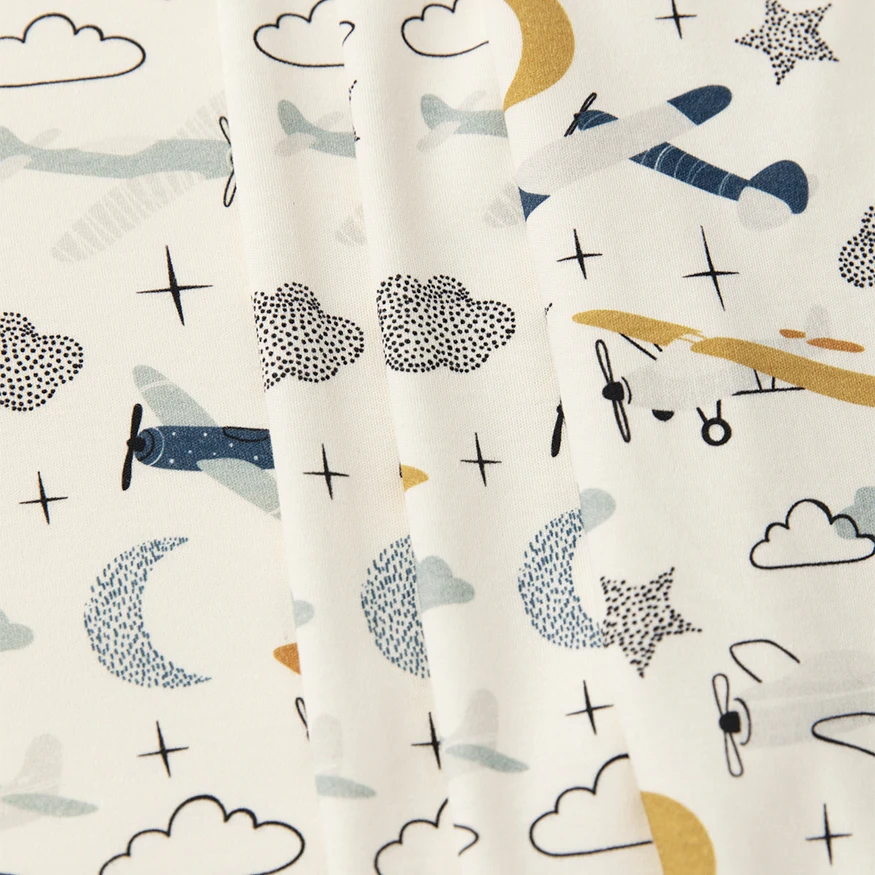 Изготовленный На Заказ 210gsm трикотажная ткань 100% хлопок мультфильм Аниме Pattern цифровые печатные эластичные хлопкового трикотажа для длинными рукавами одежда малышей