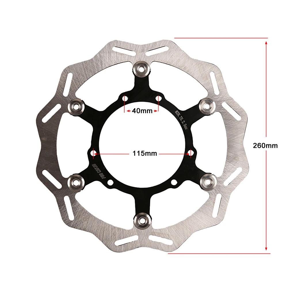 RTS Motorcycle 260mm Front Floating Brake Disc Rotor Disk For CRF 250R 15-21 CRF450RX 17-21 CRF250RX 19-21 Dirt Bike