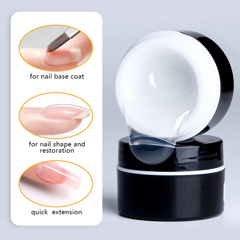 Clear Transparent Wholesale Bulk Private Label Building-Gel Nail 3-in-1 base&shape&build&extension gel
