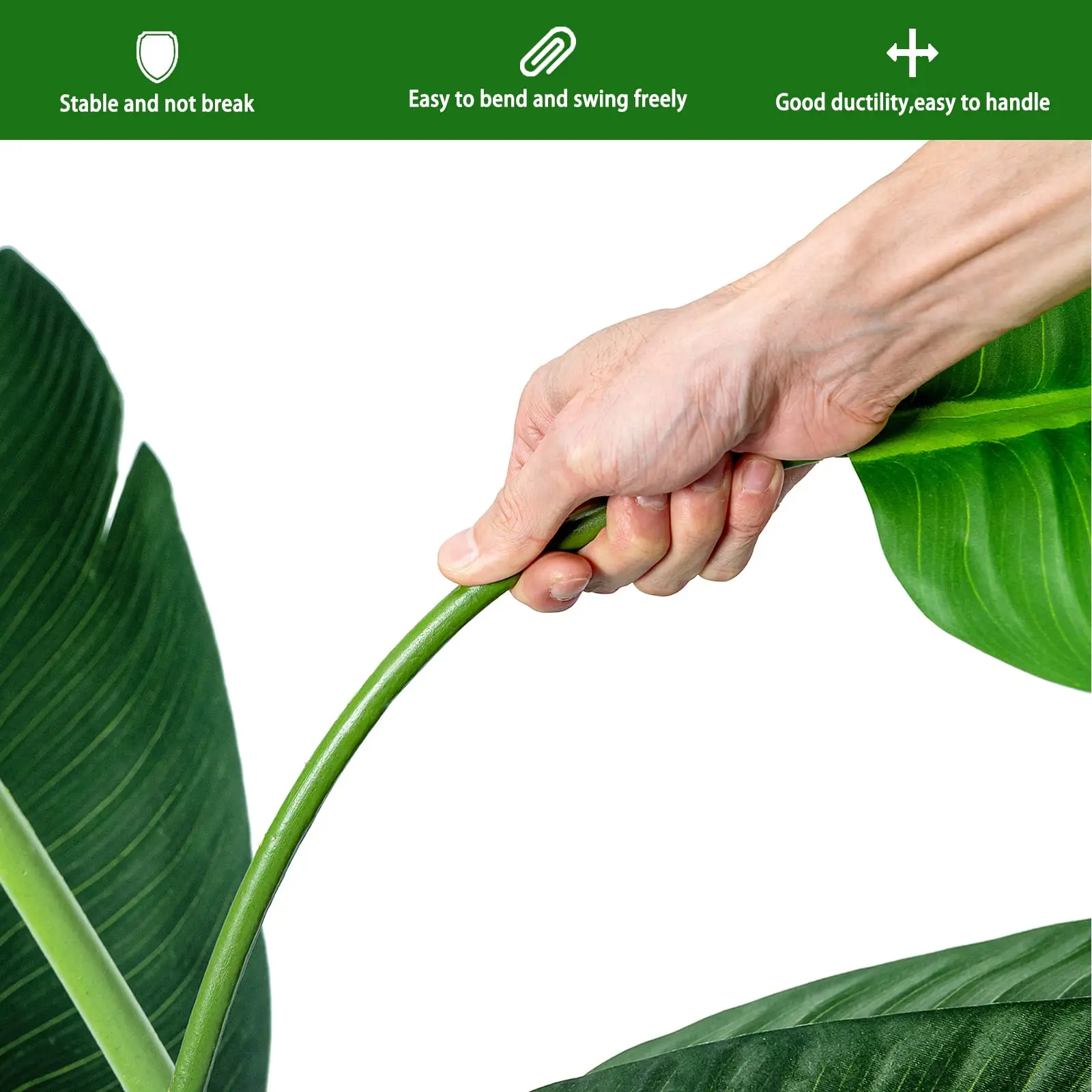 Senmasine Factory Custom Fake Banana Leaf Artificial Potted Tree Faux Birds of Paradise Plant for Home Indoor Decoration