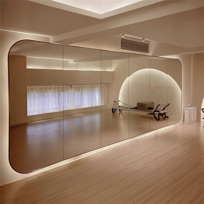Factory Wholesale Large Size High-definition Full-Body Dance Studio Gym Wall Mirror With LED Light
