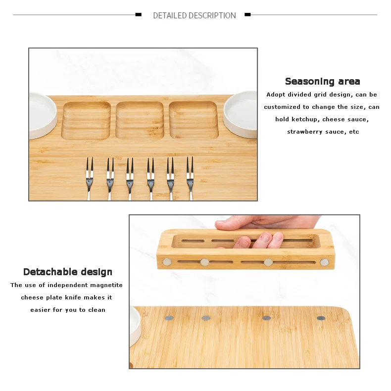 Factory Custom ODM OEM Bamboo Wood Cheese Cutting Board Chopping Board With Knife Set