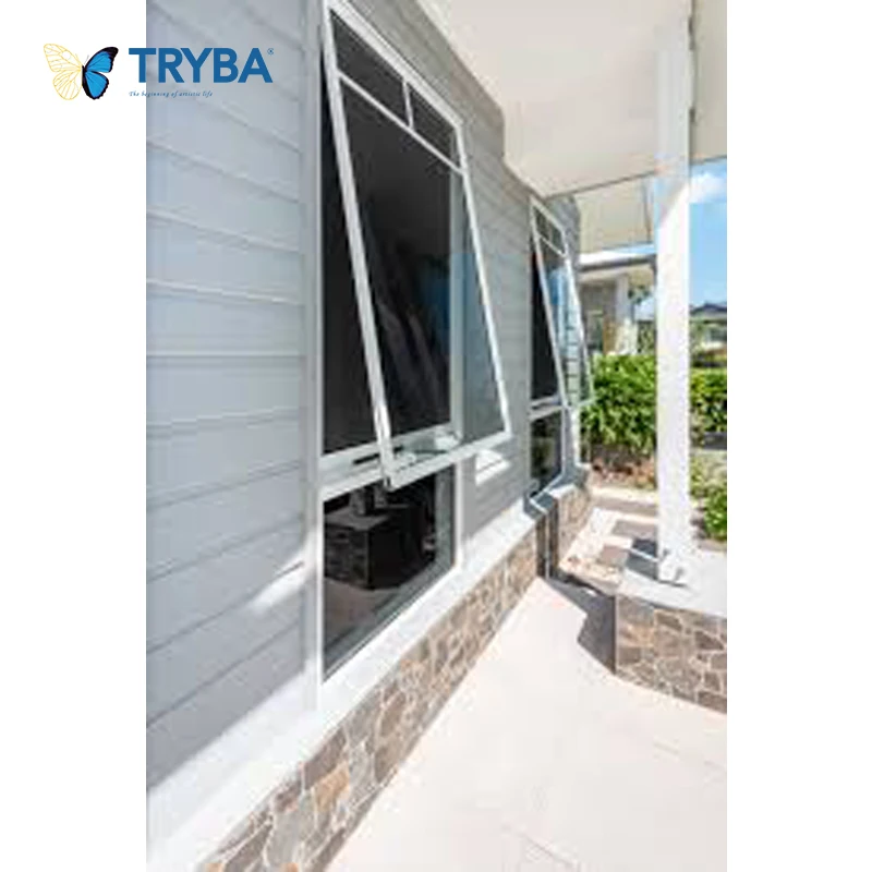 Market Popular  Wholesale price UPVC tempered glass windows used for room   top hung  window