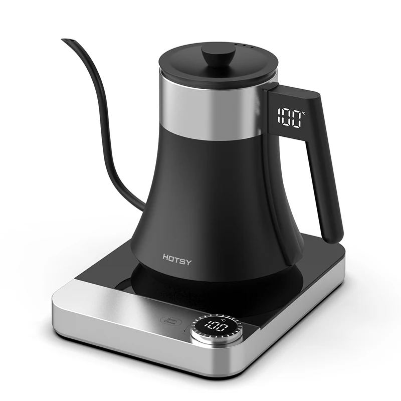 Hotsy Factory Custom 1.5L+0.8L Digital Glass Pour Over Home Appliance Electric Gooseneck Coffee Kettle
