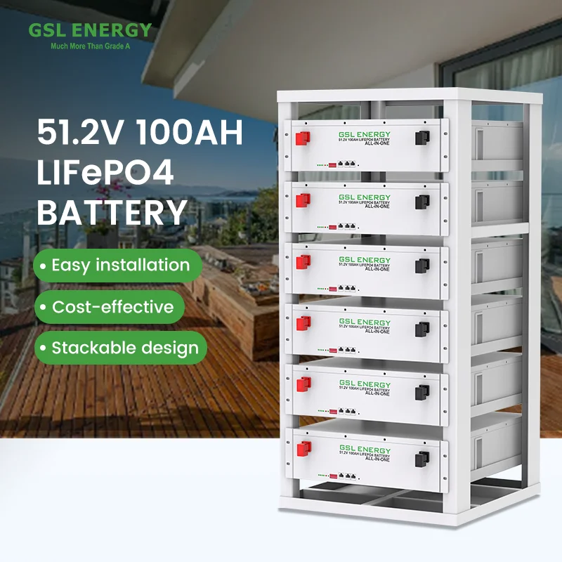 GSL ENERGY Smart BMS LiFePO4 5 кВтч 20 кВт 48 В Штабелируемый литиево-ионный серверный стеллаж на солнечной батарее 100 А/ч 200 280