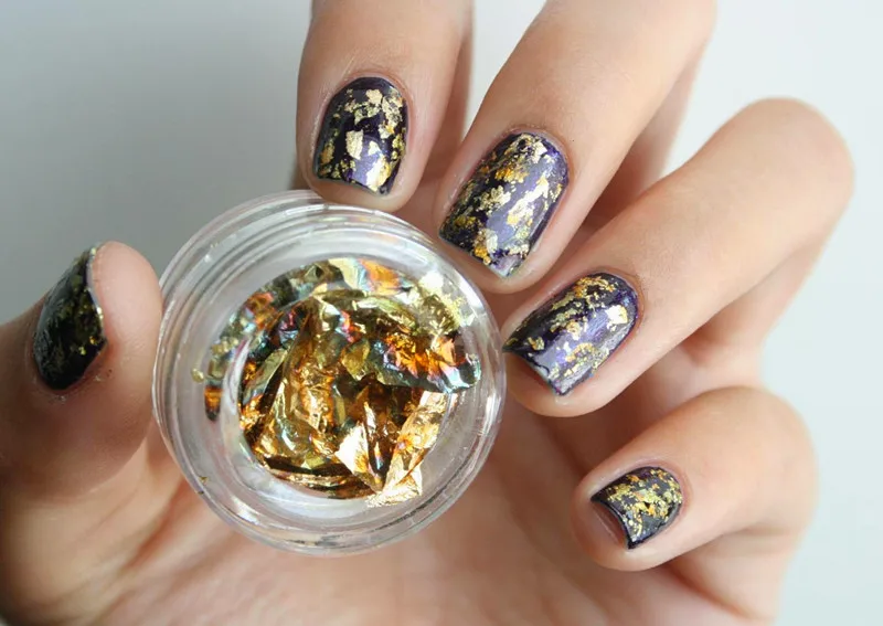 
hot sale design beautiful colors nail art gold foil leaf nail art for nail decoration 