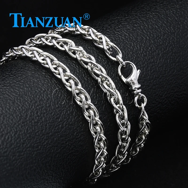 Necklace simple 5mm width Flower basket chain keel chain weave 925 Silver Sterling  Trendy men women Hip Hop Link Chain jewelry