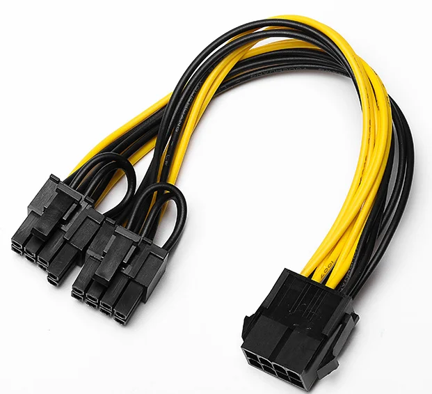 Кабель питания для видеокарты pcie сплиттер 18awg 8pin gpu кабель 6 pin pci-e до 8