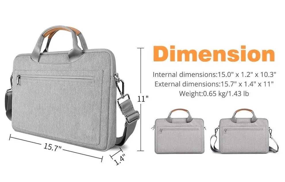 Waterproof Laptop Carrying Case Laptop Shoulder Bag Portable Laptop Bag