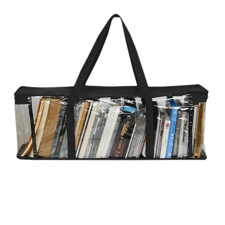 Transparent large capacity PVC CD book storage bag book storage bag handbag