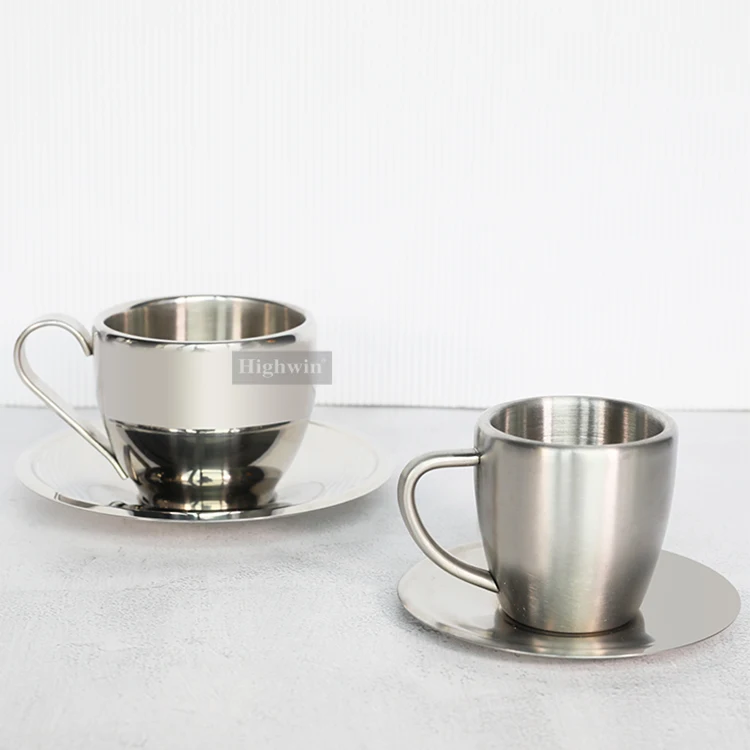 Factory Sales 2.5Oz 4Oz 6.5Oz Hot Cups Double Wall Stainless Steel Reusable Coffee Tea Cup