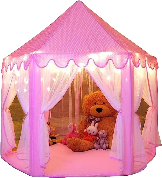 Factory Wholesales Perfect Quality Colorful Inflatable Toy Kids-Teepee-Tent With Lights Polyester Kids Tent