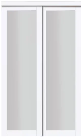 Wardrobe Full-Lite Wood Frosted/Clear Glass Door Aluminium Track Interior Closet Doors Slab with Hardware