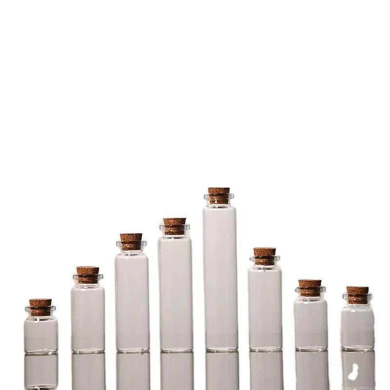 4ml-20ml Small Glass Jars Message Vials With Lid Cheap Cork Stopper Bottle Diy Small Glass Bottle Mini Containers 22 Diameter