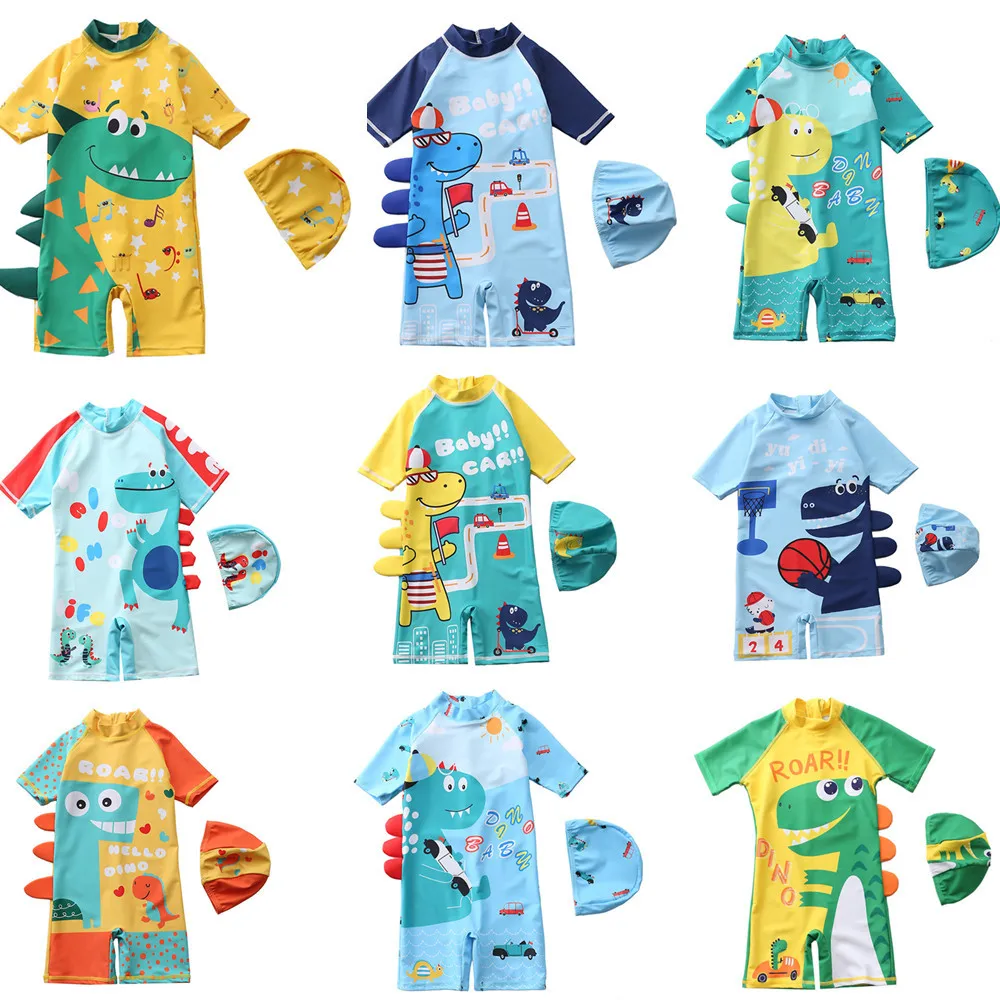 2022 new children toddler bodysuit baby jumpsuit swimming suit kid beachwear clothing infant swimsuit Two Piece boys swimwear