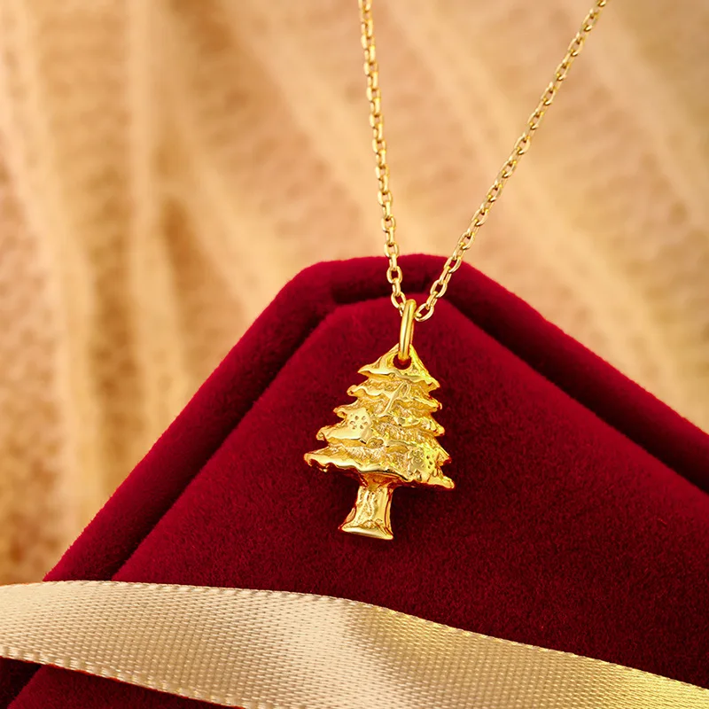 Fashion design stainless steel wishing tree pendant 2024 new Christmas gift Christmas tree necklace