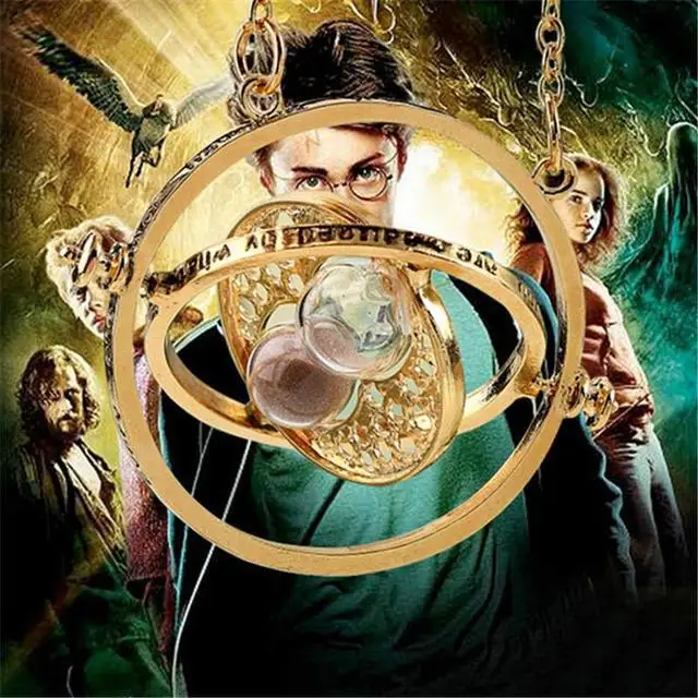 Модные ювелирные изделия из фильма Гарри Поттер позолоченные часы с подвеской в виде песочных часов на цепочке
