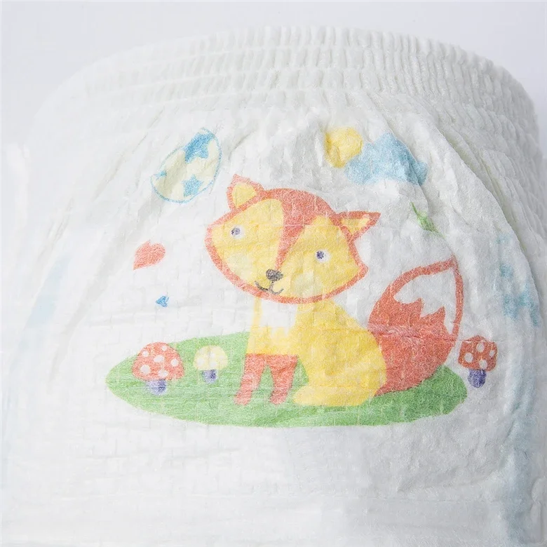 China Low Price High Quality Disposable Baby Pants Diapers High Quality Sleeping Comfortable Soft Baby Dragging Diapers printed