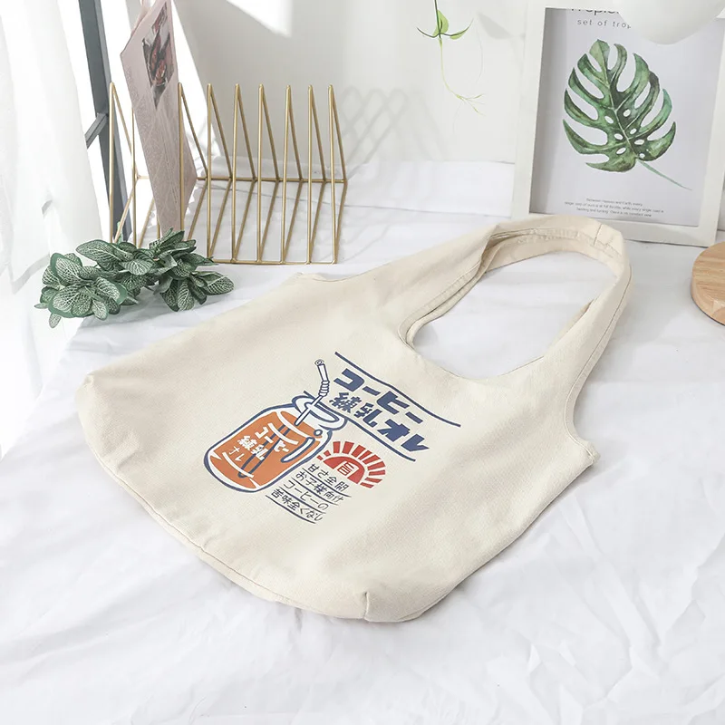 Промоакция, высокое качество, модная хлопчатобумажная Холщовая Сумка для покупок, прочная сумка через плечо с логотипом
