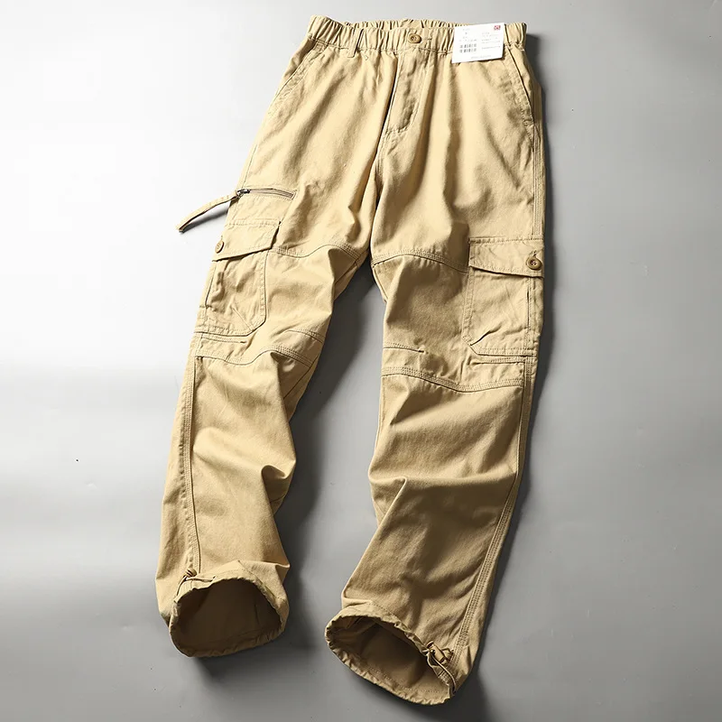 Men Casual Cargo Pants Solid Sweatpants Pockets Jogging Blank Track Custom Sweatpants Trousers For Men Cargo Pants