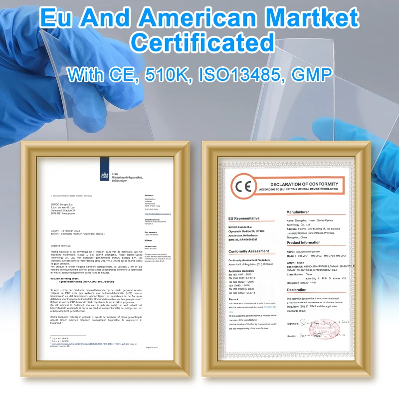 Smilefind Multilayered Thermoplastic Material Eva Tpu PETG Dental Vacuum Forming Sheet White 1mm Hard Sheet Clear Aligner Sheets