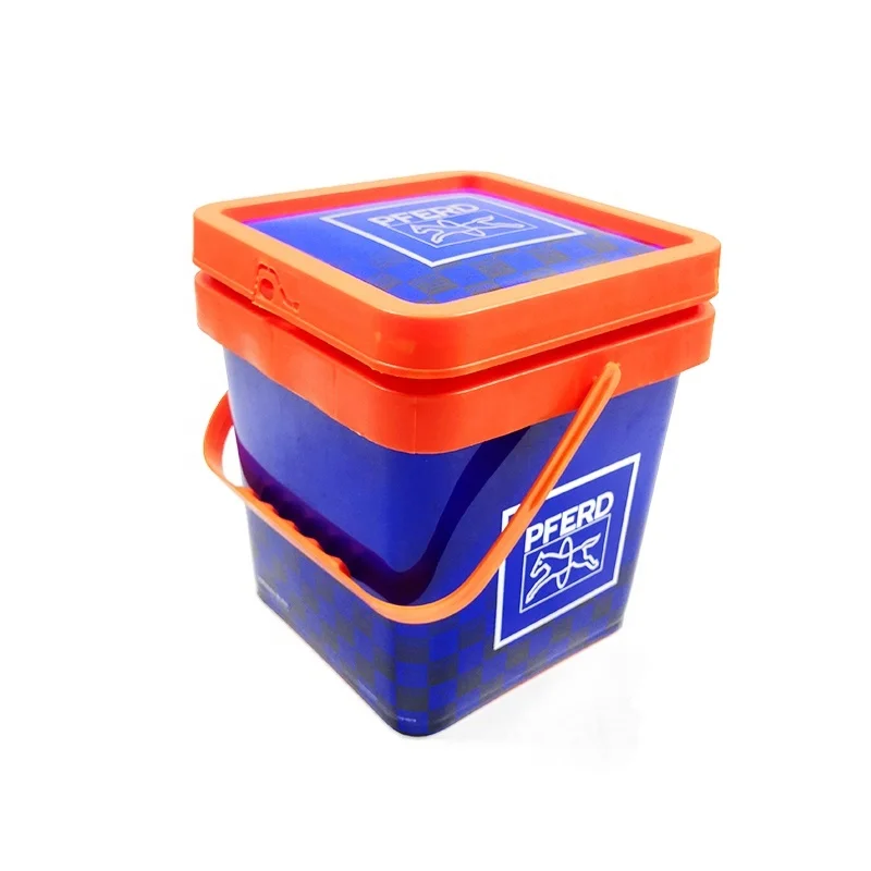 Food Grade 4 Gallon 5 Gallon Plastic Pail Square Plastic Buckets With Lids And Handles For Sale