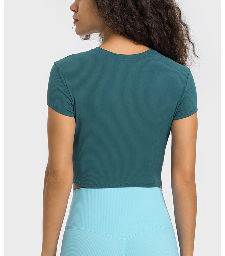 Wholesale Round Neck Fitted Cropped Ribbed Printed Black T-Shirts Femme Good Quality Manufacturer Streetwear T Shirt For Women