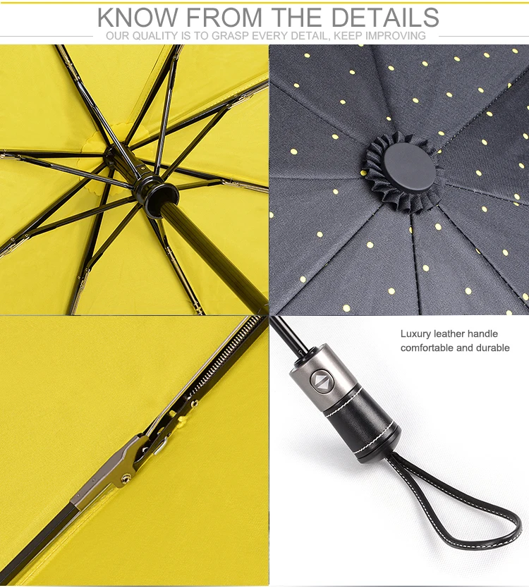 Производитель китайских зонтов, Водонепроницаемый модный стильный зонт, Складывающийся в 3 раза, Автоматический Компактный Зонт с логотипом