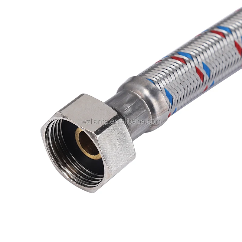15 mm 12 mm stainless steel pipes Braided Water Inlet Hose Metal Flexible Tube/Hose With Plastic Nut
