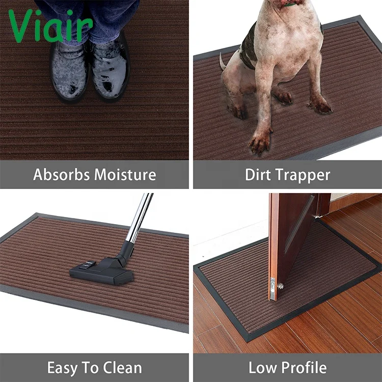 Wholesale Rubber Backed Entrance Shoe clean Weather Resistant Foot mat