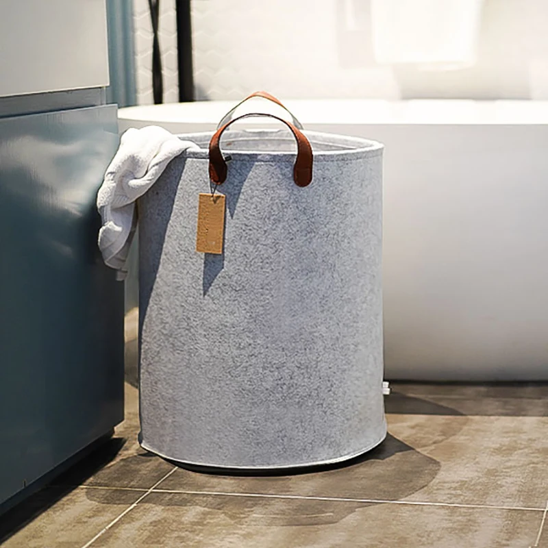 Foldable 100% felt Laundry Basket Hamper /Baby Felt Laundry Storage Basket