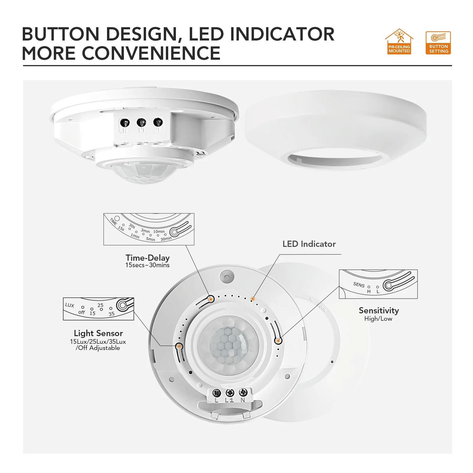 Motion Sensor PIR Motion Sensor 360 degree Ceiling Mounted Motion Sensor