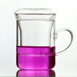 350ml 12oz  Glass Brewing Tea Cup Tea Infuser Mug