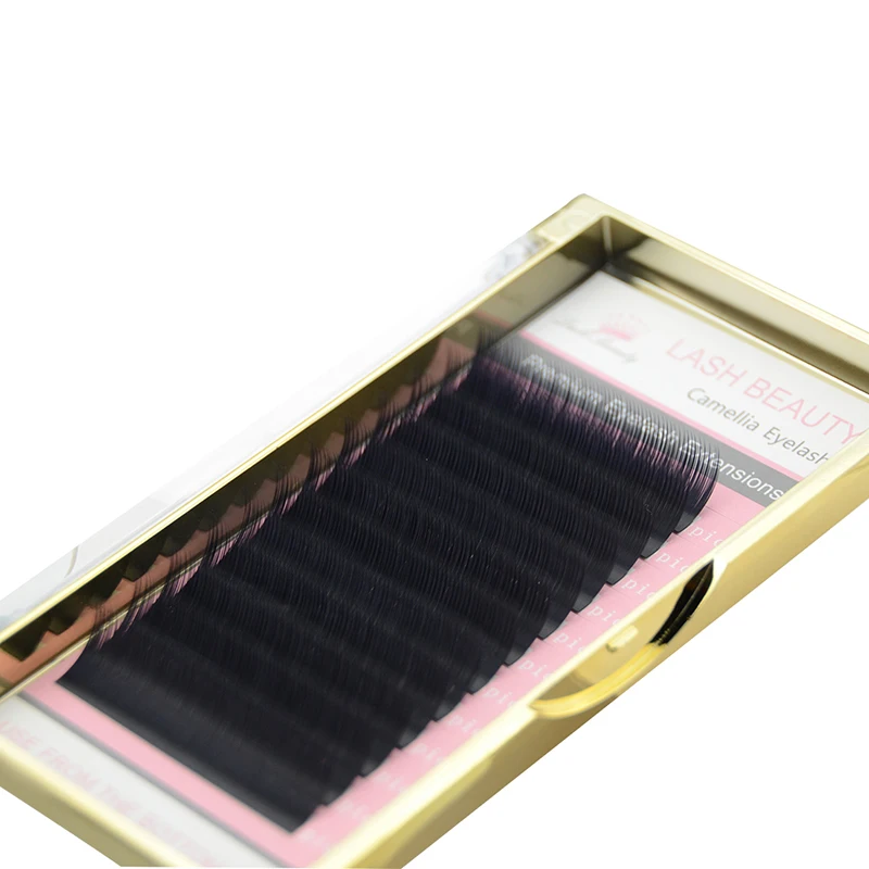 qeelasee hot selling product 0.05 camellia eyelash extensions korean pbt fiber handmade